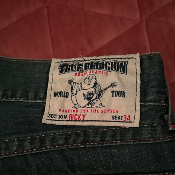 True Religion Men's Dark Blue Relaxed Jeans Made in USA - Picture 2 of 6